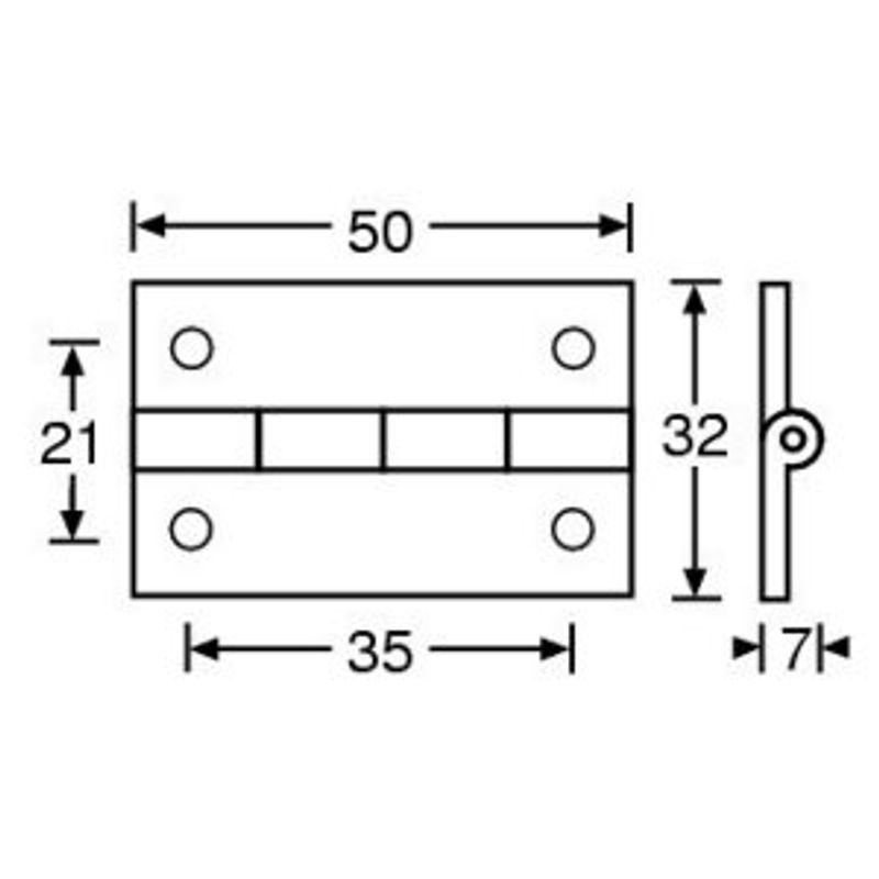 Adam Hall 2601 Pianohengsle 32 x 50 mm
